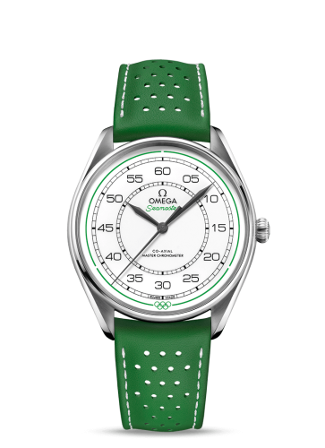 Omega Seamaster Master Co-Axial 39.5 Olympic Timekeeper Stainless Steel / White / Green